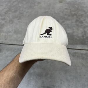 vintage kangol beige and brown fitted baseball hat